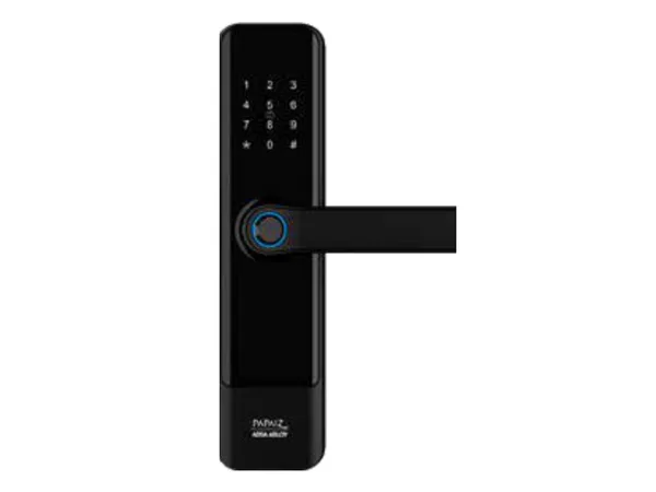Fechadura digital de embutir Papaiz SL150 com biometria e maçaneta